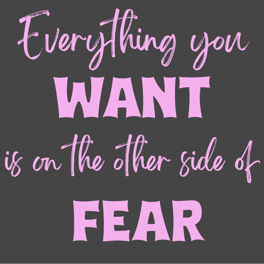 Everything you want is on the other side of fear.